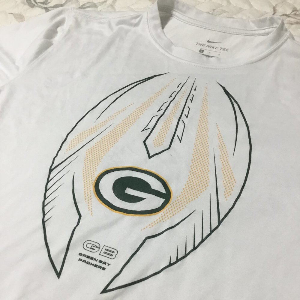 Mens Large - Green Bay Packers football - White Nike Dri-Fit